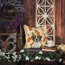Load image into Gallery viewer, Brindle and White Saint Bernard Heirloom Fall Throw Pillow