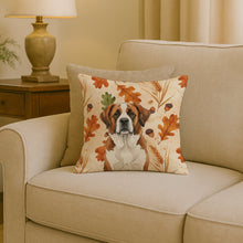 Load image into Gallery viewer, Brown and White Saint Bernard Heirloom Fall Throw Pillow