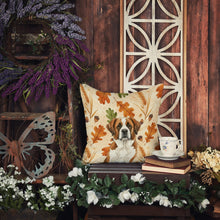 Load image into Gallery viewer, Brown and White Saint Bernard Heirloom Fall Throw Pillow