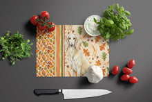 Load image into Gallery viewer, Cream Saluki Heirloom Fall Glass Cutting Board