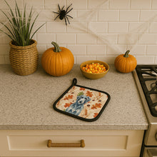 Load image into Gallery viewer, Blue-Gray Scottish Deerhound Heirloom Fall Pair of Pot Holders