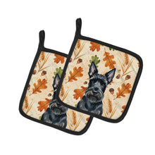 Load image into Gallery viewer, Scottish Terrier Heirloom Fall Pair of Pot Holders