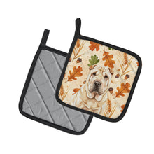 Load image into Gallery viewer, Shar Pei Heirloom Fall Pair of Pot Holders