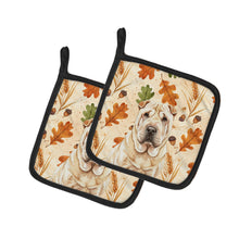Load image into Gallery viewer, Shar Pei Heirloom Fall Pair of Pot Holders
