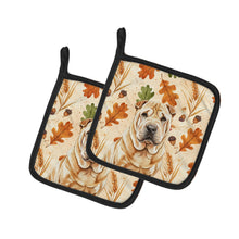Load image into Gallery viewer, Red Shar Pei Heirloom Fall Pair of Pot Holders