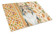 Load image into Gallery viewer, Sable Sheltie Heirloom Fall Glass Cutting Board