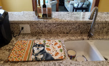 Load image into Gallery viewer, Black and Tan Shiba Inu Heirloom Fall Dish Drying Mat
