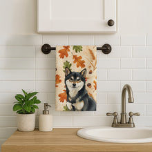 Load image into Gallery viewer, Black and Tan Shiba Inu Heirloom Fall Kitchen Towel