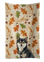 Load image into Gallery viewer, Black and Tan Shiba Inu Heirloom Fall Kitchen Towel