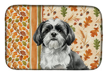 Load image into Gallery viewer, Black and White Shih Tzu Heirloom Fall Dish Drying Mat