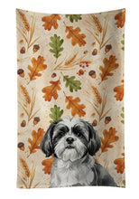Load image into Gallery viewer, Black and White Shih Tzu Heirloom Fall Kitchen Towel