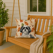 Load image into Gallery viewer, Black and White Shih Tzu Heirloom Fall Throw Pillow