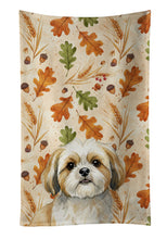 Load image into Gallery viewer, Gold and White Shih Tzu Heirloom Fall Kitchen Towel