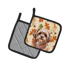 Load image into Gallery viewer, Liver Shih Tzu Heirloom Fall Pair of Pot Holders
