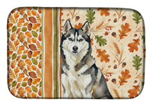 Load image into Gallery viewer, Agouti Siberian Husky Heirloom Fall Dish Drying Mat