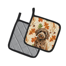 Load image into Gallery viewer, Spanish Water Dog Heirloom Fall Pair of Pot Holders