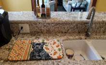 Load image into Gallery viewer, Black Staffordshire Bull Terrier Heirloom Fall Dish Drying Mat