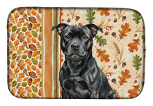 Load image into Gallery viewer, Black Staffordshire Bull Terrier Heirloom Fall Dish Drying Mat