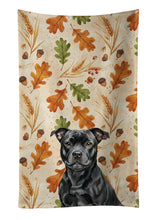 Load image into Gallery viewer, Black Staffordshire Bull Terrier Heirloom Fall Kitchen Towel