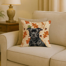 Load image into Gallery viewer, Black Staffordshire Bull Terrier Heirloom Fall Throw Pillow