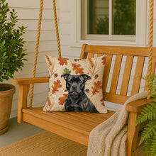 Load image into Gallery viewer, Black Staffordshire Bull Terrier Heirloom Fall Throw Pillow