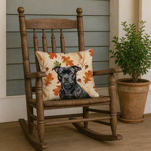 Load image into Gallery viewer, Black Staffordshire Bull Terrier Heirloom Fall Throw Pillow