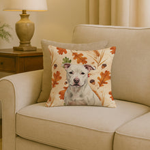 Load image into Gallery viewer, White Staffordshire Bull Terrier Heirloom Fall Throw Pillow