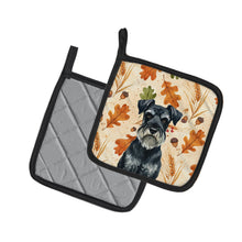 Load image into Gallery viewer, Standard Schnauzer Heirloom Fall Pair of Pot Holders