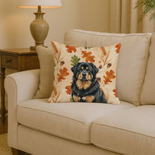 Load image into Gallery viewer, Black and Tan Tibetan Mastiff Heirloom Fall Throw Pillow