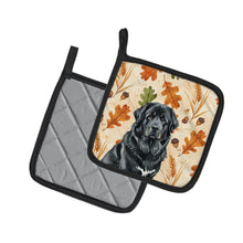 Load image into Gallery viewer, Black Tibetan Mastiff Heirloom Fall Pair of Pot Holders