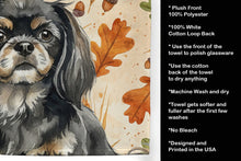 Load image into Gallery viewer, Black and Tan Tibetan Spaniel Heirloom Fall Kitchen Towel