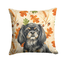 Load image into Gallery viewer, Black and Tan Tibetan Spaniel Heirloom Fall Throw Pillow