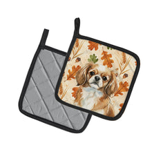 Load image into Gallery viewer, Tibetan Spaniel Heirloom Fall Pair of Pot Holders