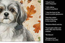 Load image into Gallery viewer, Grey and White Tibetan Spaniel Heirloom Fall Kitchen Towel