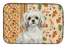 Load image into Gallery viewer, White Tibetan Spaniel Heirloom Fall Dish Drying Mat