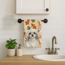 Load image into Gallery viewer, White Tibetan Spaniel Heirloom Fall Kitchen Towel