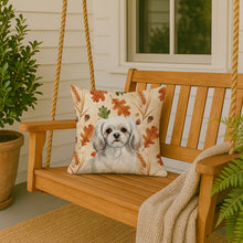 Load image into Gallery viewer, White Tibetan Spaniel Heirloom Fall Throw Pillow