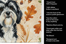 Load image into Gallery viewer, Black and White Tibetan Terrier Heirloom Fall Kitchen Towel
