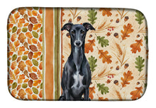 Load image into Gallery viewer, Black Whippet Heirloom Fall Dish Drying Mat