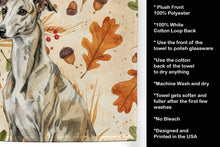 Load image into Gallery viewer, Brindle Whippet Heirloom Fall Kitchen Towel