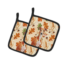 Load image into Gallery viewer, Red Whippet Heirloom Fall Pair of Pot Holders