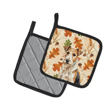 Load image into Gallery viewer, Wire Fox Terrier Heirloom Fall Pair of Pot Holders