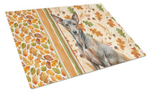 Load image into Gallery viewer, Xoloitzcuintli Heirloom Fall Glass Cutting Board