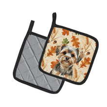 Load image into Gallery viewer, Yorkiepoo Heirloom Fall Pair of Pot Holders