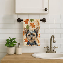 Load image into Gallery viewer, Black and Tan Yorkshire Terrier Heirloom Fall Kitchen Towel