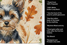 Load image into Gallery viewer, Black and Tan Yorkshire Terrier Heirloom Fall Kitchen Towel