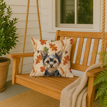 Load image into Gallery viewer, Black and Tan Yorkshire Terrier Heirloom Fall Throw Pillow