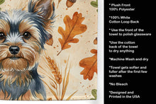 Load image into Gallery viewer, Blue and Tan Yorkshire Terrier Heirloom Fall Kitchen Towel