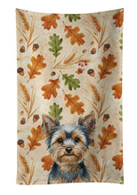 Load image into Gallery viewer, Blue and Tan Yorkshire Terrier Heirloom Fall Kitchen Towel