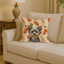 Load image into Gallery viewer, Blue and Tan Yorkshire Terrier Heirloom Fall Throw Pillow